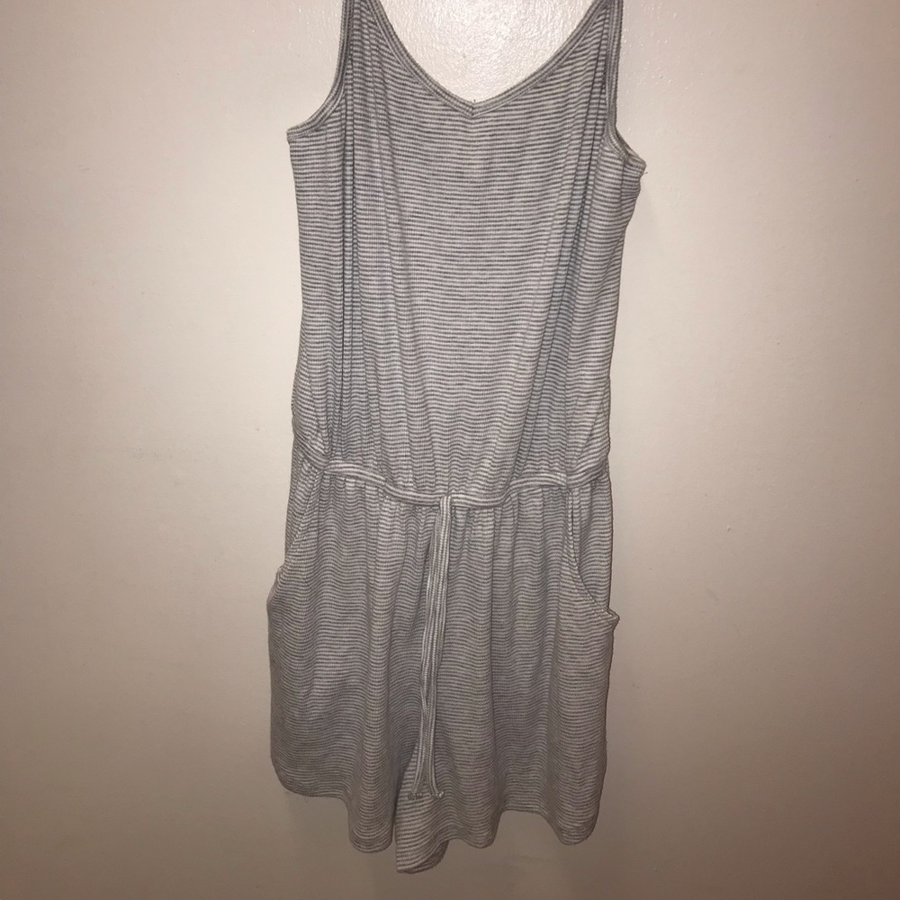 Grey Striped Romper